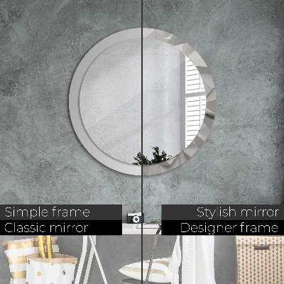 Ronde spiegel met decoratie Abstract wit kristal