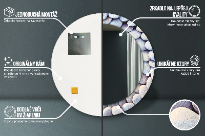 Bedrukte ronde spiegel Zeestenen wiel