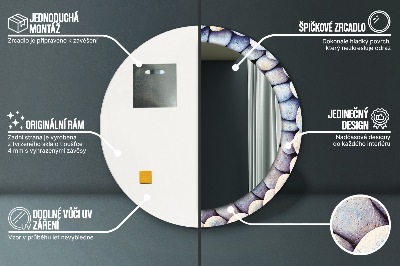 Bedrukte ronde spiegel Zeestenen wiel