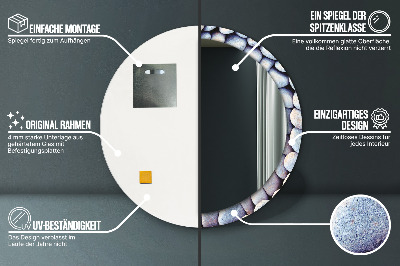 Bedrukte ronde spiegel Zeestenen wiel