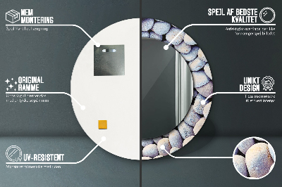 Bedrukte ronde spiegel Zeestenen wiel