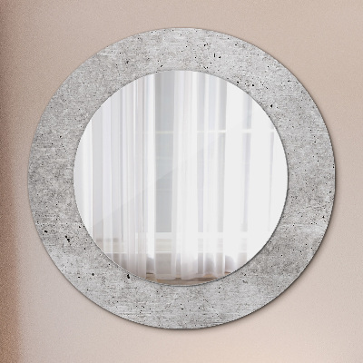 Ronde spiegel met decoratie Grijs beton