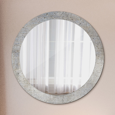Bedrukte ronde spiegel Grijs beton