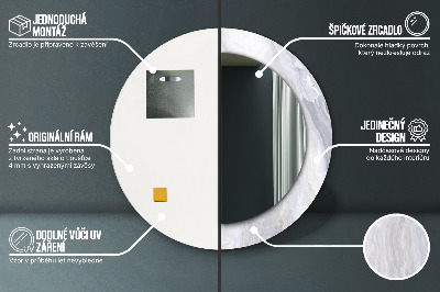 Bedrukte ronde spiegel Abstract marmer