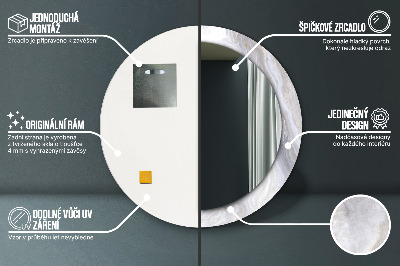 Bedrukte ronde spiegel Abstract marmer