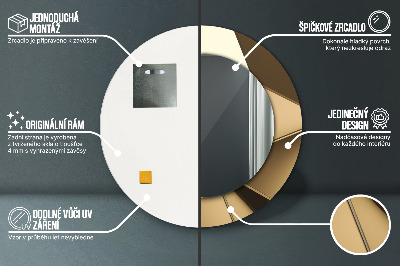 Bedrukte ronde spiegel Moderne abstractie