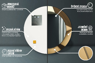 Bedrukte ronde spiegel Moderne abstractie