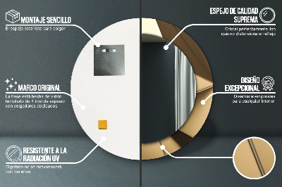 Bedrukte ronde spiegel Moderne abstractie