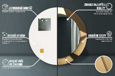 Bedrukte ronde spiegel Moderne abstractie