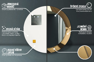 Bedrukte ronde spiegel Moderne abstractie