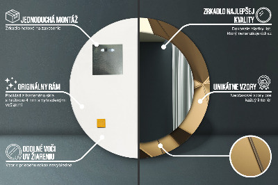 Bedrukte ronde spiegel Moderne abstractie