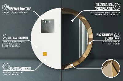 Bedrukte ronde spiegel Moderne abstractie