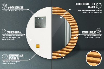 Bedrukte ronde spiegel Houten golf