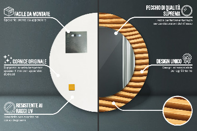 Bedrukte ronde spiegel Houten golf