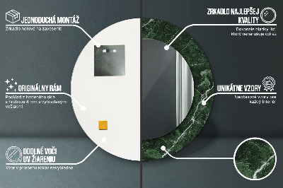 Bedrukte ronde spiegel Groen marmer