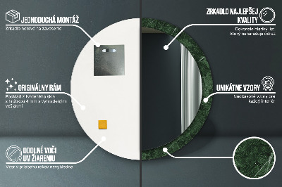 Bedrukte ronde spiegel Groen marmer