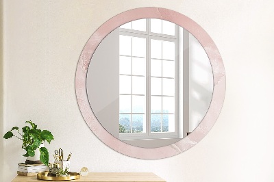 Bedrukte ronde spiegel Roze steen