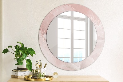 Bedrukte ronde spiegel Roze steen