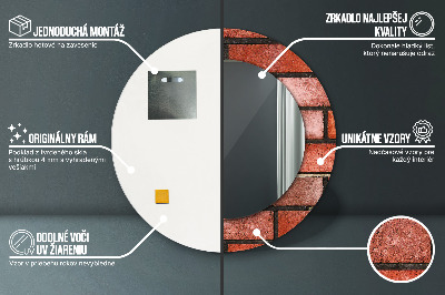 Bedrukte ronde spiegel Rode baksteen