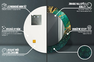 Bedrukte ronde spiegel Marmeren groen