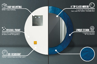 Ronde spiegel met bedrukte lijst Abstracte kunst