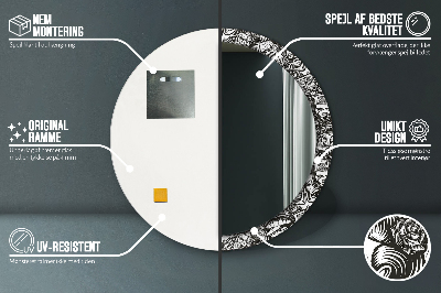 Ronde spiegel lijst met print Abstracte vloeistof