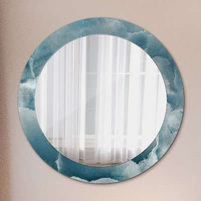 Bedrukte ronde spiegel Blauw onyx marmer