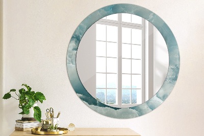 Bedrukte ronde spiegel Blauw onyx marmer