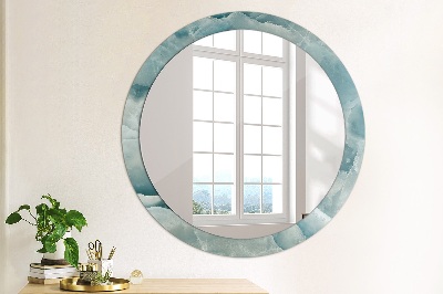 Bedrukte ronde spiegel Blauw onyx marmer