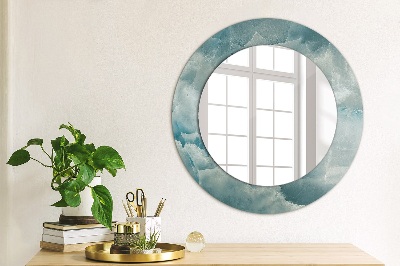 Bedrukte ronde spiegel Blauw onyx marmer