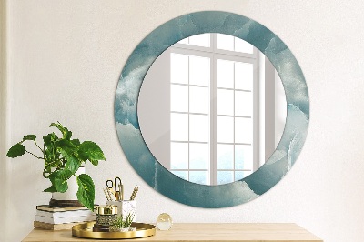 Bedrukte ronde spiegel Blauw onyx marmer