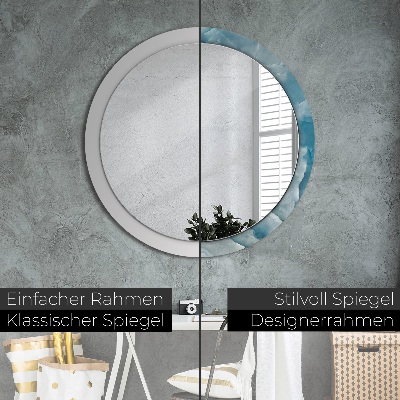 Bedrukte ronde spiegel Blauw onyx marmer