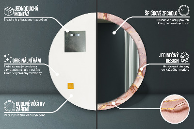 Bedrukte ronde spiegel Abstracte vloeistof