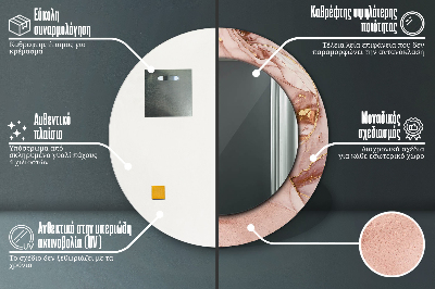 Bedrukte ronde spiegel Abstracte vloeistof