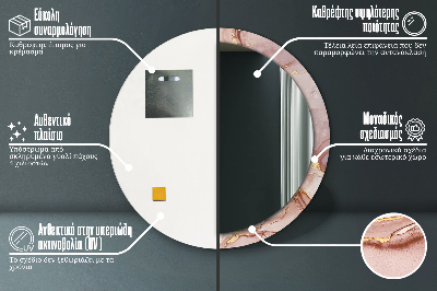 Bedrukte ronde spiegel Abstracte vloeistof