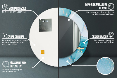 Bedrukte ronde spiegel Abstracte vloeistof