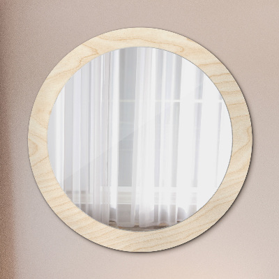 Bedrukte ronde spiegel Hout textuur