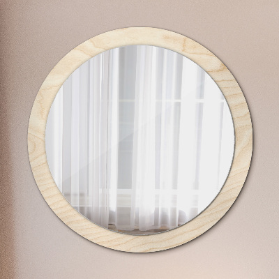 Bedrukte ronde spiegel Hout textuur