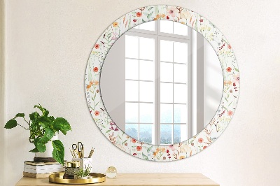 Bedrukte ronde spiegel Wilde bloemen