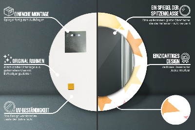 Bedrukte ronde spiegel Pastelkleurige sterren