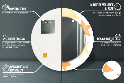 Bedrukte ronde spiegel Pastelkleurige sterren