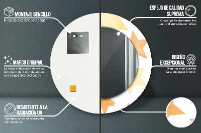 Bedrukte ronde spiegel Pastelkleurige sterren