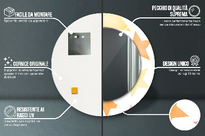 Bedrukte ronde spiegel Pastelkleurige sterren