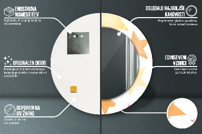 Bedrukte ronde spiegel Pastelkleurige sterren
