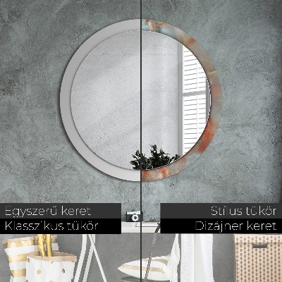 Ronde spiegel met decoratie Onyx knikkers