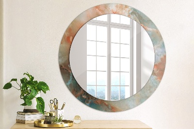 Ronde spiegel met decoratie Onyx knikkers