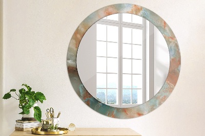 Ronde spiegel met decoratie Onyx knikkers