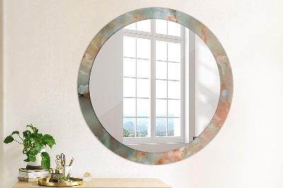 Ronde spiegel met decoratie Onyx knikkers