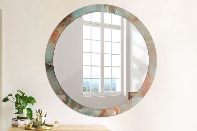 Ronde spiegel met decoratie Onyx knikkers