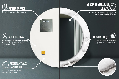 Bedrukte ronde spiegel Wit marmer